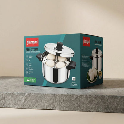 Aero Steam Sandwich Bottom Idly Cooker – 4 Plate