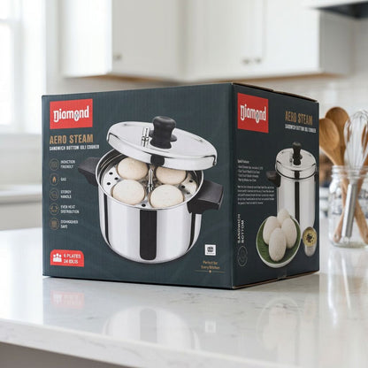 Aero Steam Sandwich Bottom Idly Cooker – 6 Plate