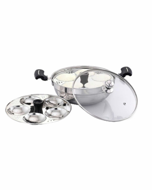 MEDIUM MULTI KADAI WITH GLASS LID INDUCTION BASE
